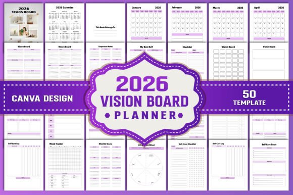 2026 Vision Board Planner Canva Kdp: A Comprehensive Tool for Goal Setting and Self-Reflection