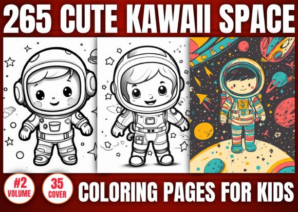 265 Cute Kawaii Space Coloring Pages: A Cosmic Escape for Young Artists