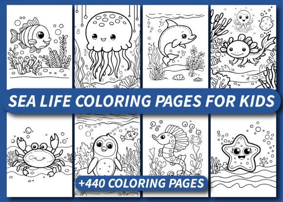 440 Sea Life Coloring Pages for Kids