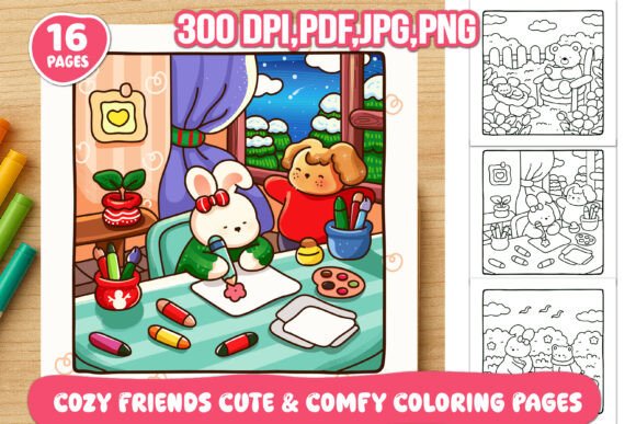 Cozy Friends Cute Comfy Coloring Pages: A Stress-Free Art Experience for All Ages