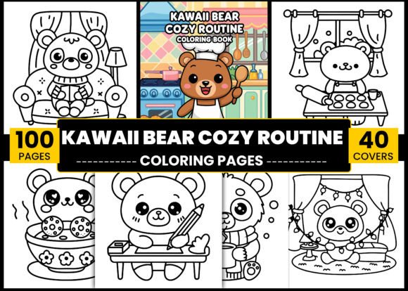 Cozy Routine Coloring Pages Kawaii Bear: A Creative Resource for All Ages