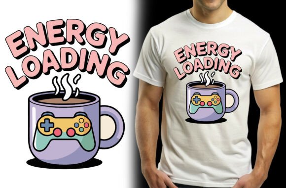 Energy Loading Gaming T-Shirt Design: A Versatile Print for Multiple Uses