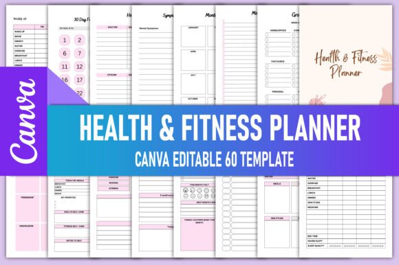 Health Fitness Planner Canva KDP