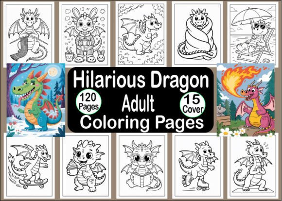 Hilarious Dragon Adult Coloring Pages