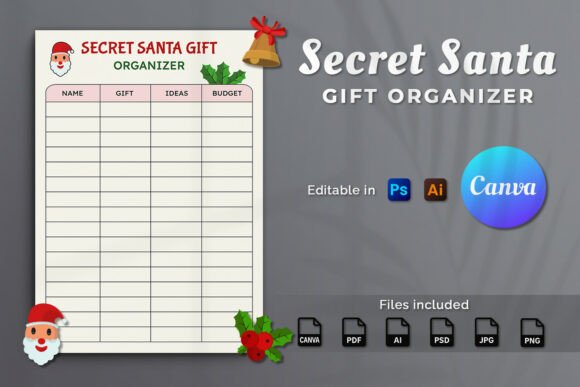 Secret Santa Gift Organizer KDP