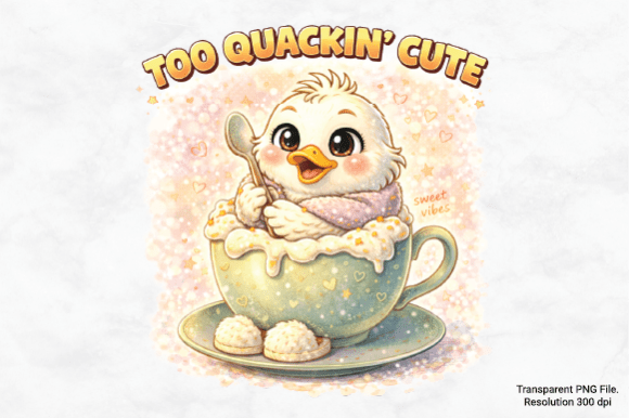 Too Quackin’ Cute Duck PNG