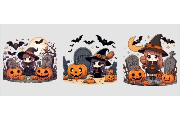 Vector Art of Cute Witch with Pumpkins: A Strategic Tool for Creative and Educational Projects